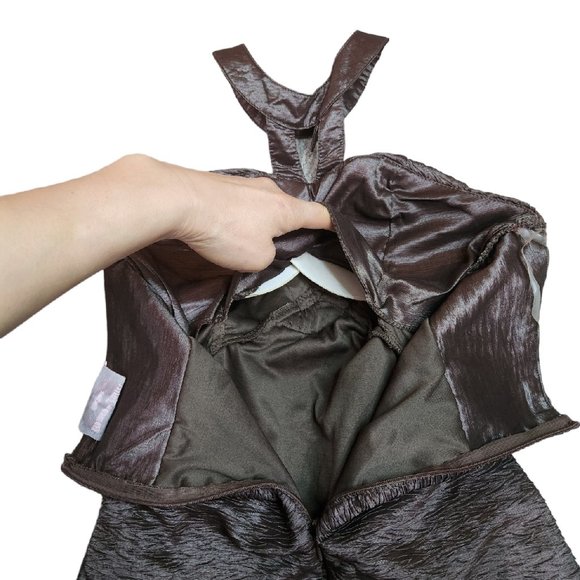 Romeo & Juliet Couture Bodycon Brown Cut Out Halter Backless Dress Size M - Picture 4 of 9